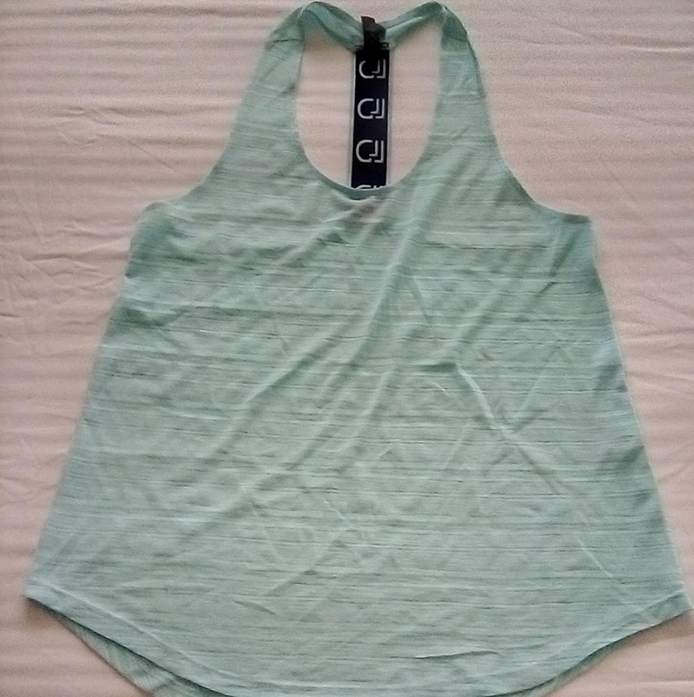 NWOT•Live Love Dream Racerback Logo Stripe Tank